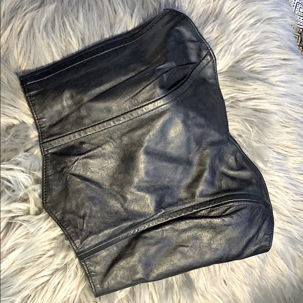 Faux leather corset